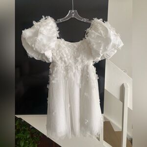 NWT BHLDN Cleo Square-neck (Removable) Puff Sleeve Mini Dress Size 0 in Ivory